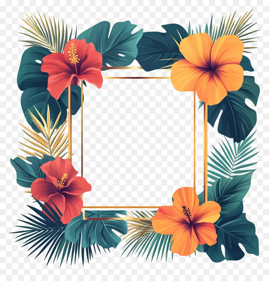 Marco Floral Tropical，Marco Floral PNG