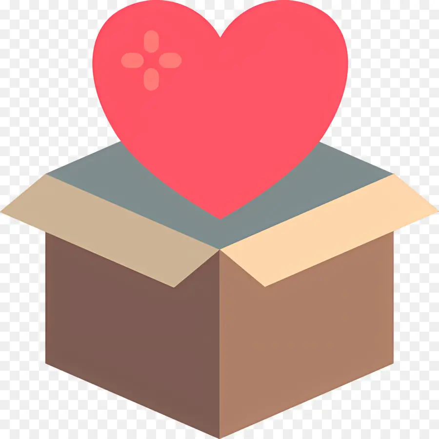 Caja De Donaciones，Corazón En Caja PNG