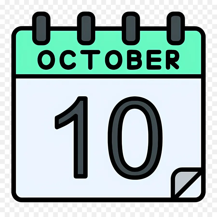 Octubre，Calendario 10 De Octubre PNG