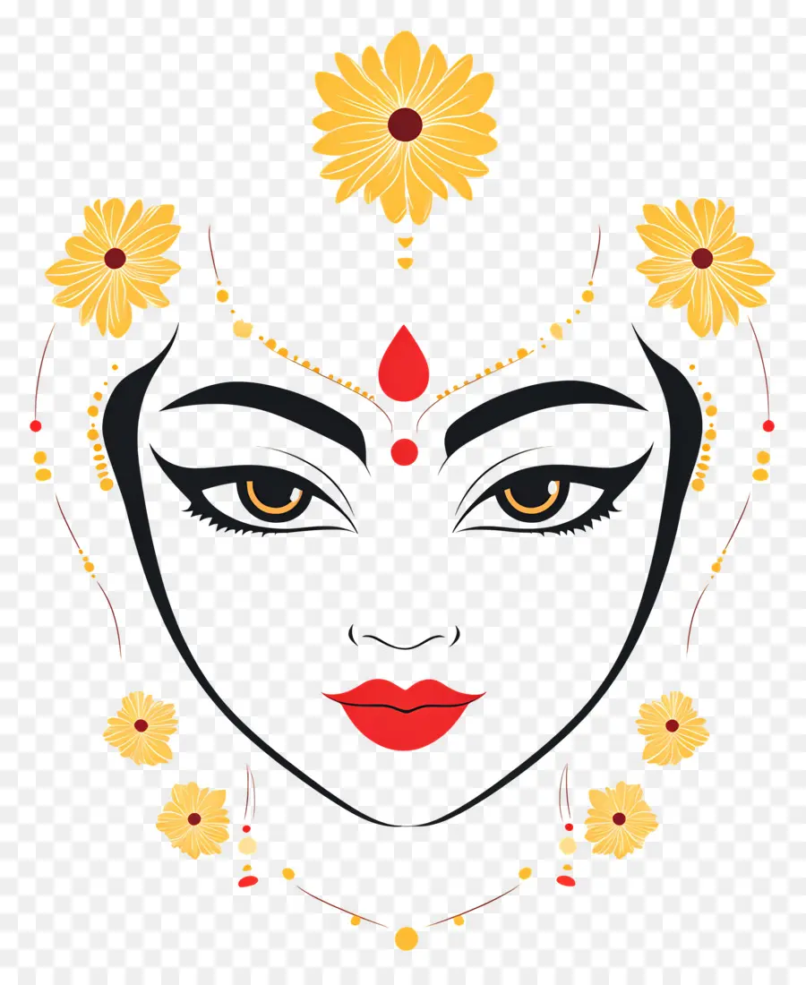 Diosa India，Cara Decorada PNG