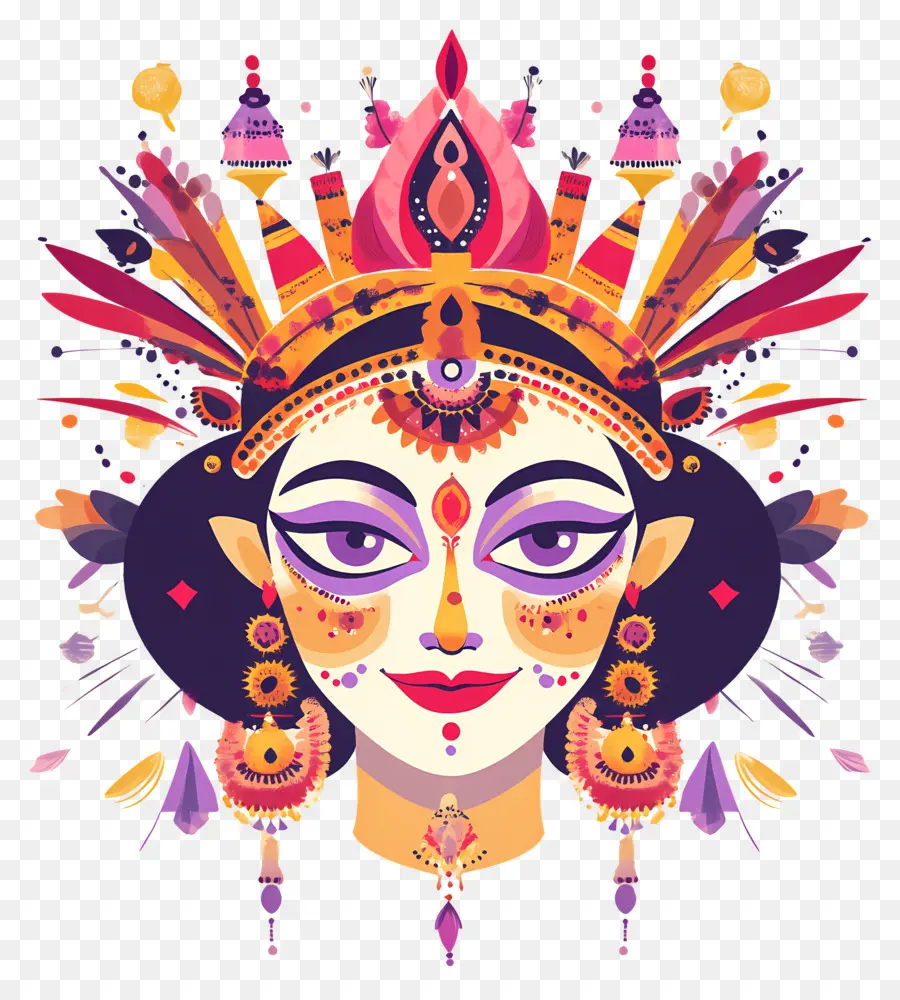 Diosa India，Cara Decorativa PNG