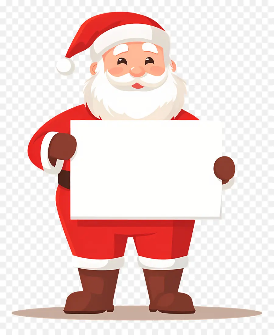 Papá Noel Sosteniendo Pancarta，Papá Noel PNG