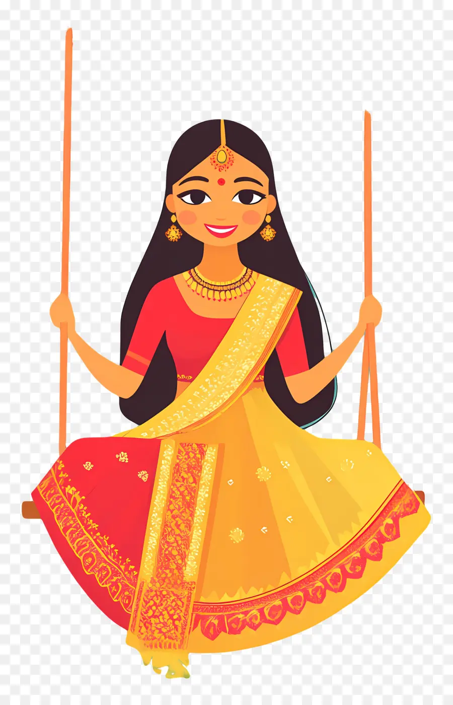 Festival Teej，Mujer En Columpio PNG