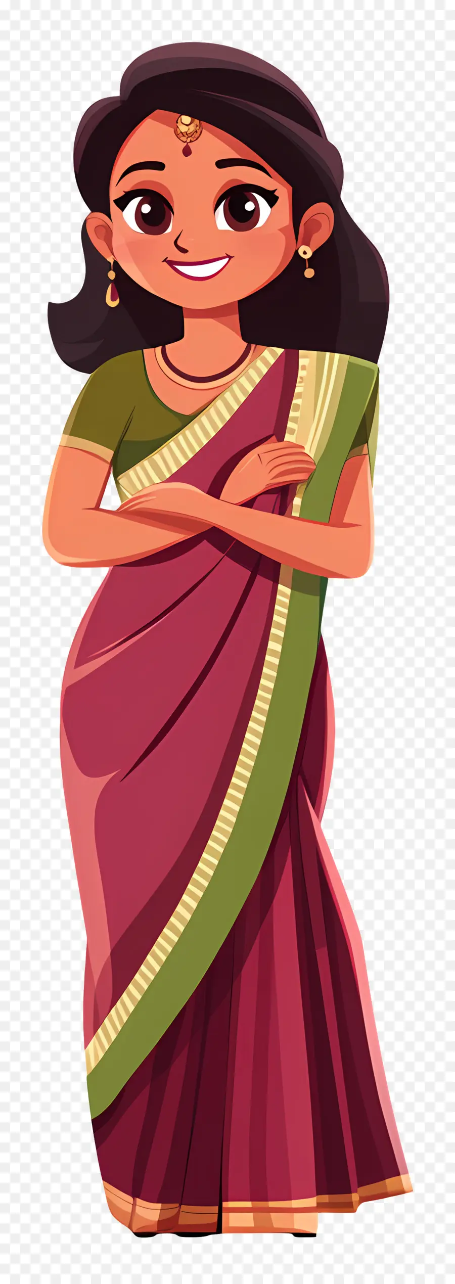 Sari Indio，Mujer En Traje Tradicional PNG