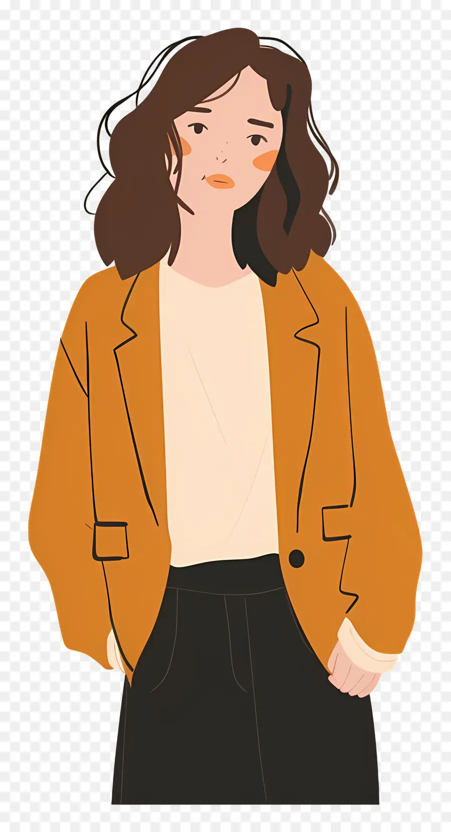 Mujer En Chaqueta，Mujer En Blazer Naranja PNG