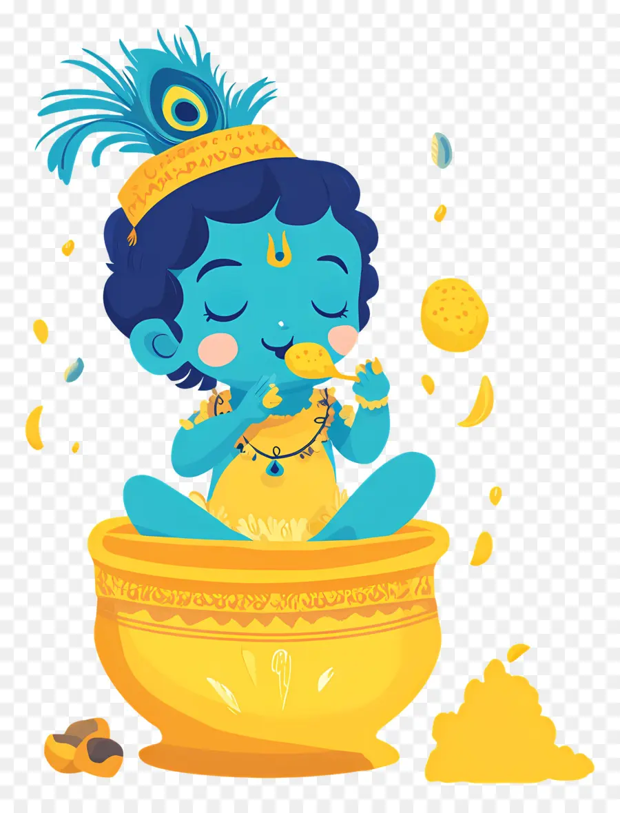 Krishna Janmashtami，Niño Azul PNG