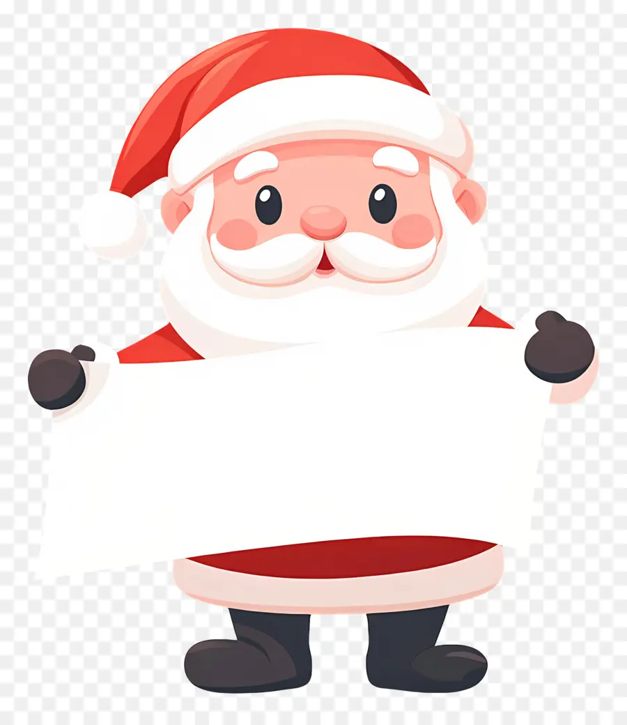 Papá Noel Sosteniendo Pancarta，Papá Noel PNG