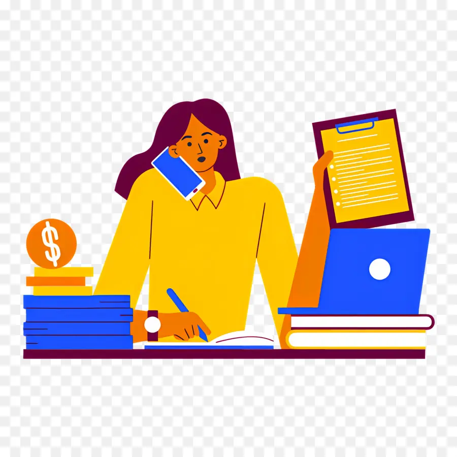 Mujer De Negocios，Mujer Trabajando PNG