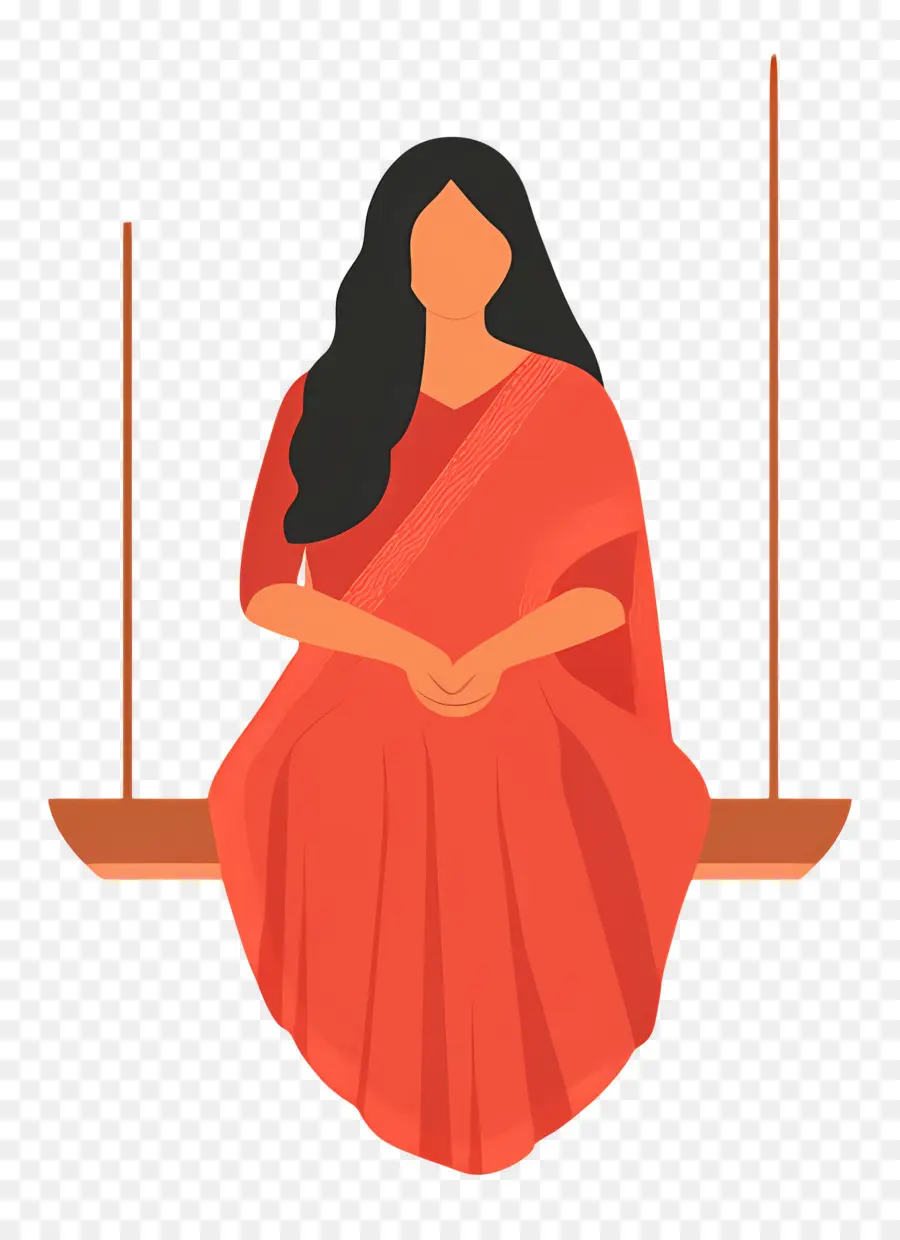 Festival Teej，Mujer En Columpio PNG