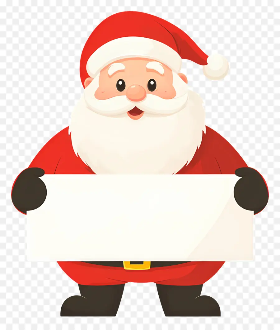 Papá Noel Sosteniendo Pancarta，Papá Noel PNG