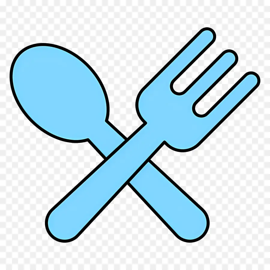 Tenedor Cuchara，Cuchara Y Tenedor Azul PNG