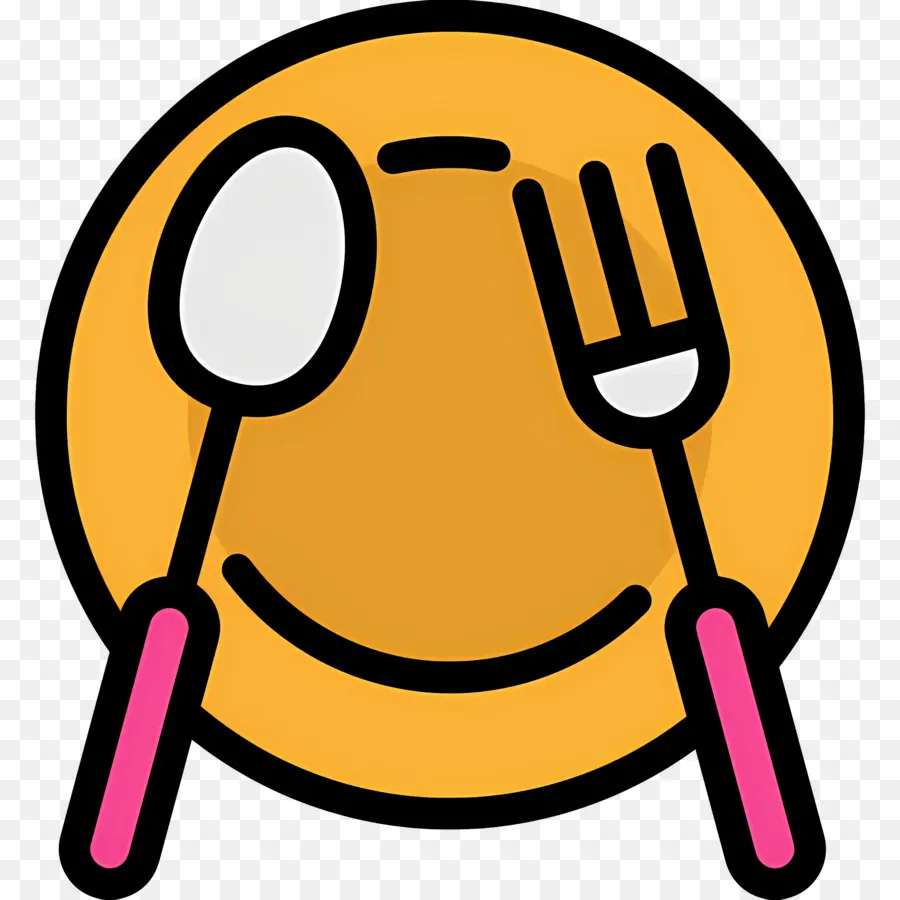 Tenedor Cuchara，Plato Sonriente PNG