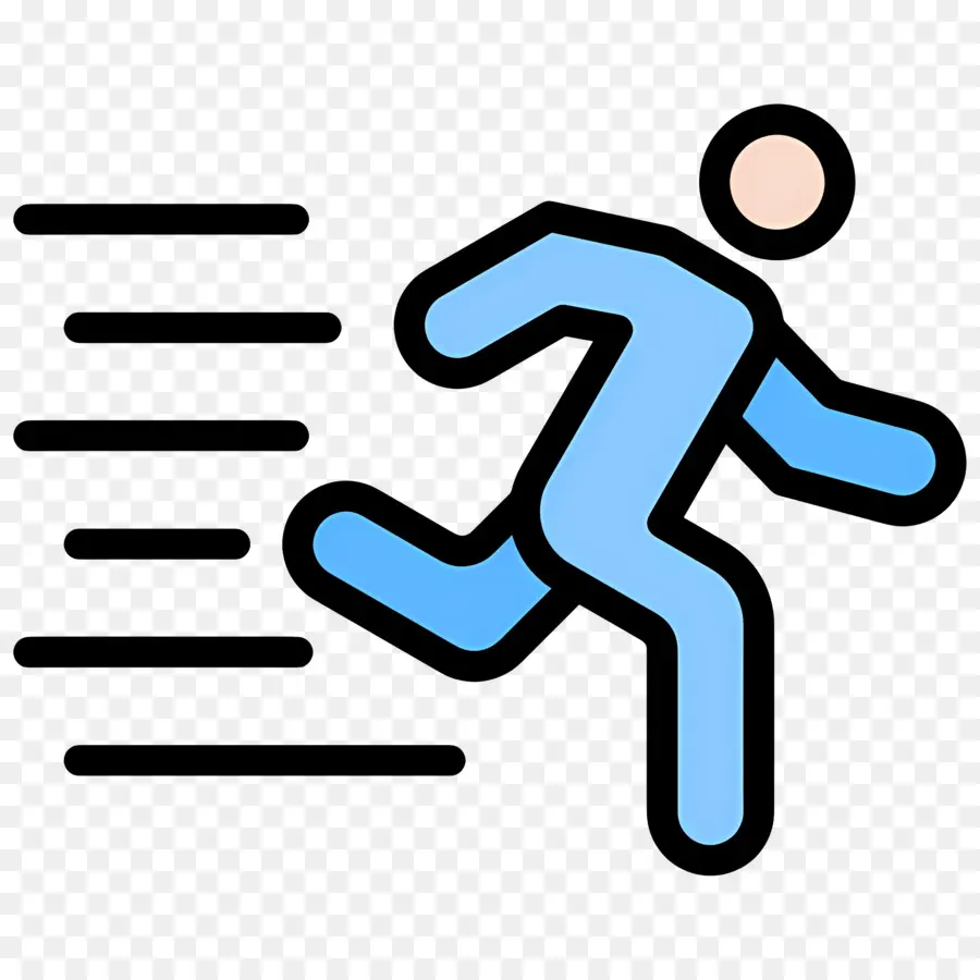 Hombre Corriendo，Figura Corriendo Azul PNG