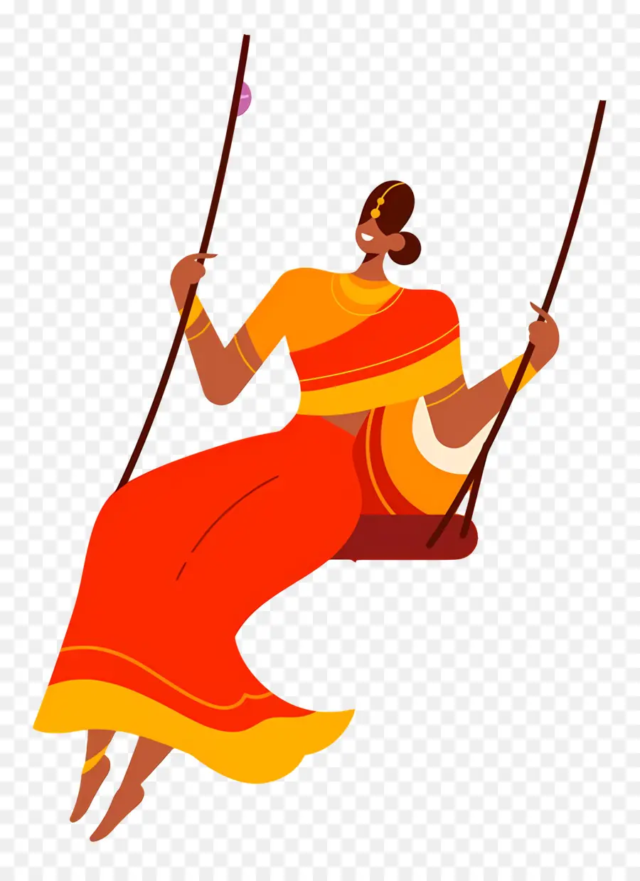 Feliz Teej，Mujer En Columpio PNG