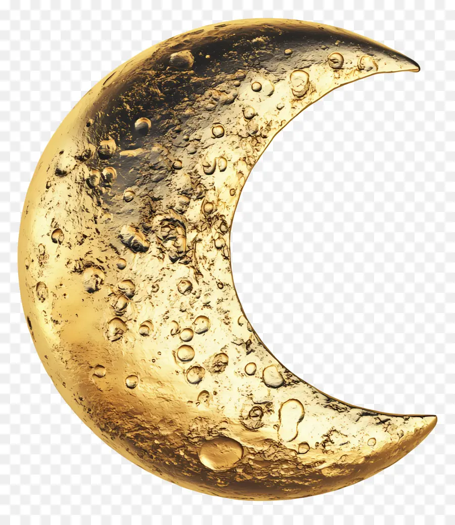 Luna Dorada，Luna Creciente Dorada PNG