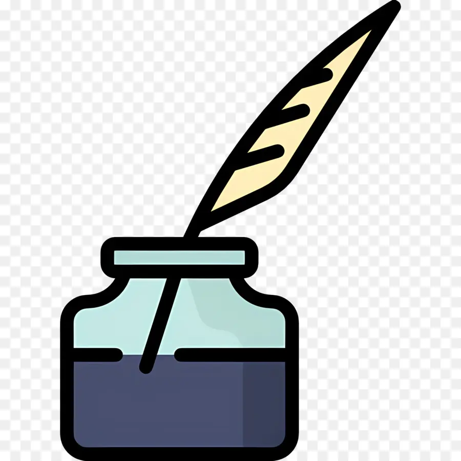 Tinta，Botella De Tinta Con Pluma PNG