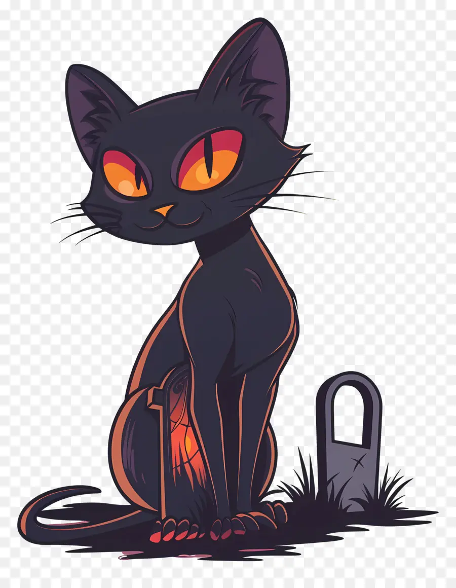 Gato Negro De Halloween，Gato Negro PNG