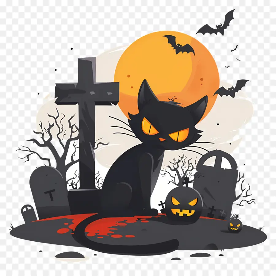 Gato Negro De Halloween，Gato Negro PNG