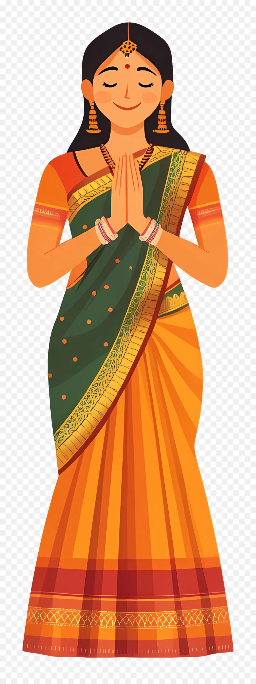 Sari Indio，Mujer En Traje Tradicional PNG