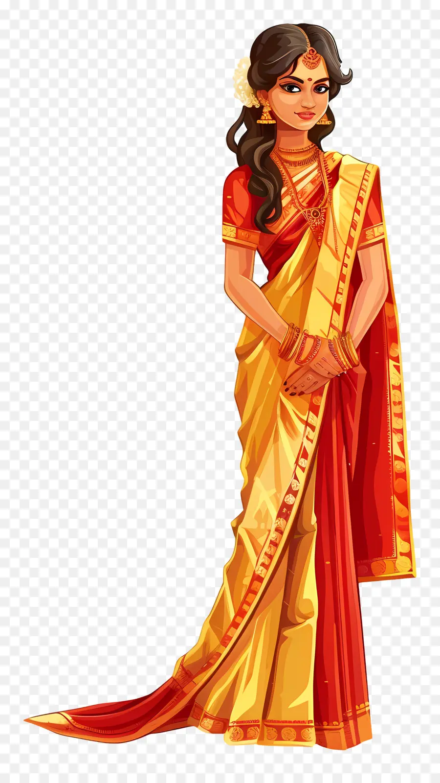 Sari Indio，Mujer En Traje Tradicional PNG