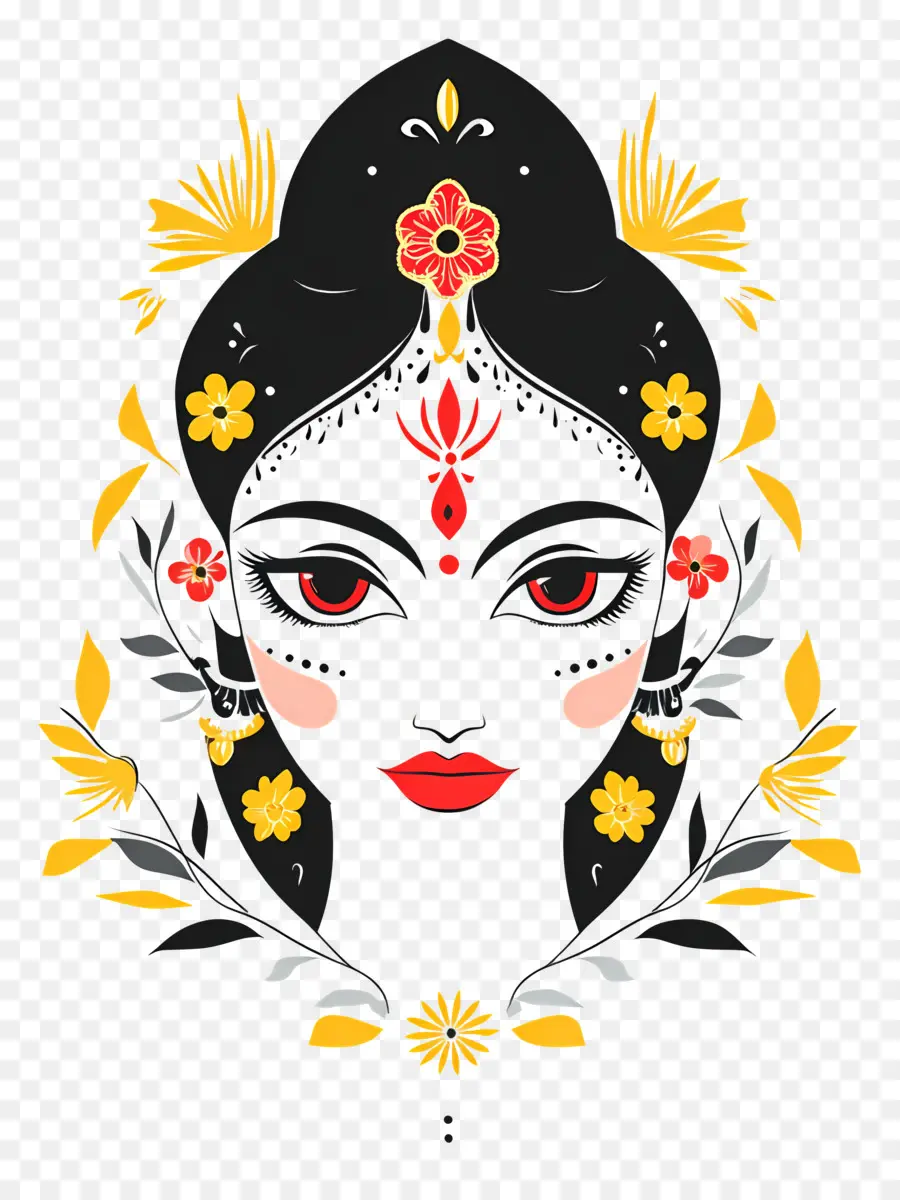 Diosa India，Cara Decorativa PNG