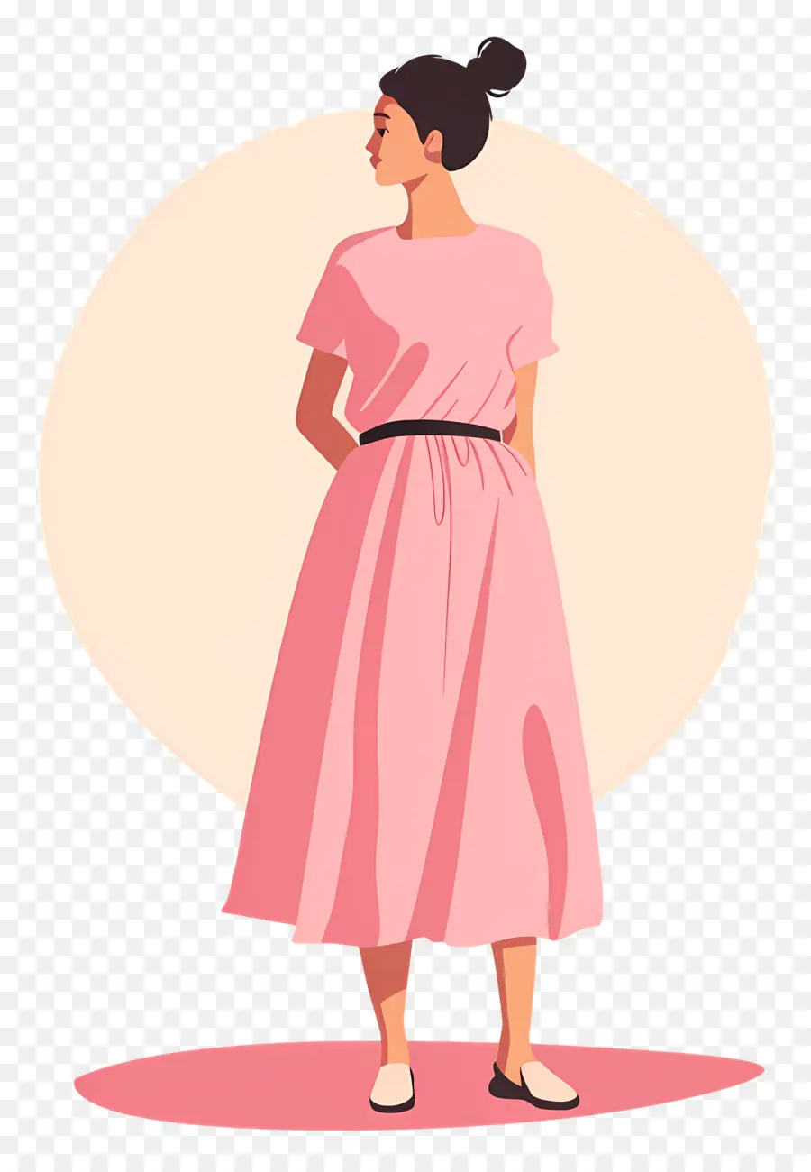 Mujer En Rosa，Mujer En Vestido Rosa PNG