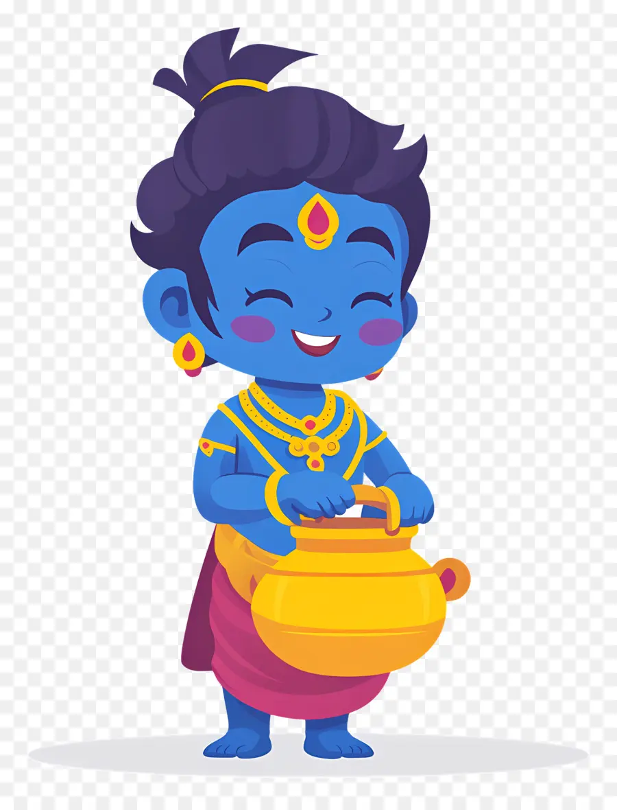 Krishna Janmashtami，Niño Deidad Azul PNG