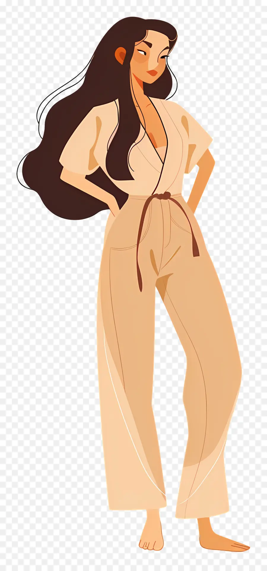 Mujer En Beige，Mujer En Traje Beige PNG