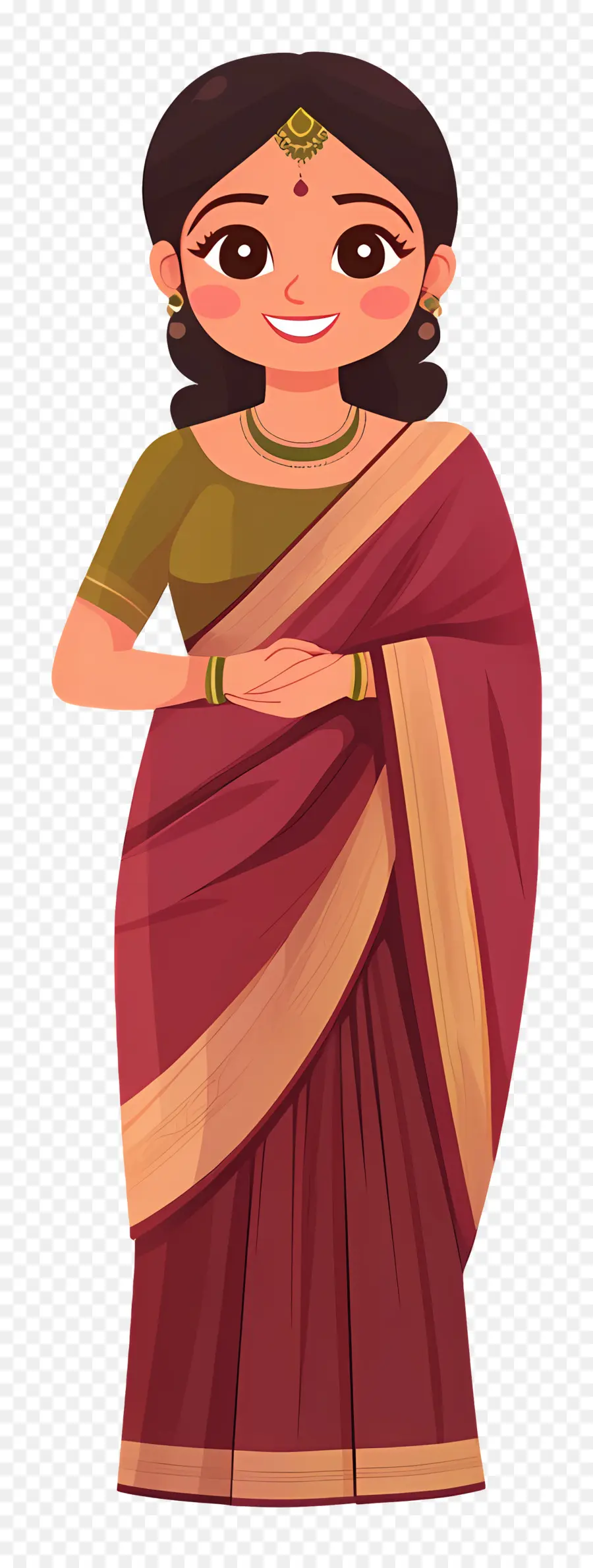 Sari Indio，Mujer En Traje Tradicional PNG