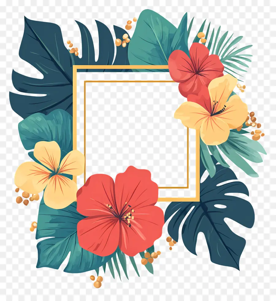 Marco Floral Tropical，Marco Floral PNG