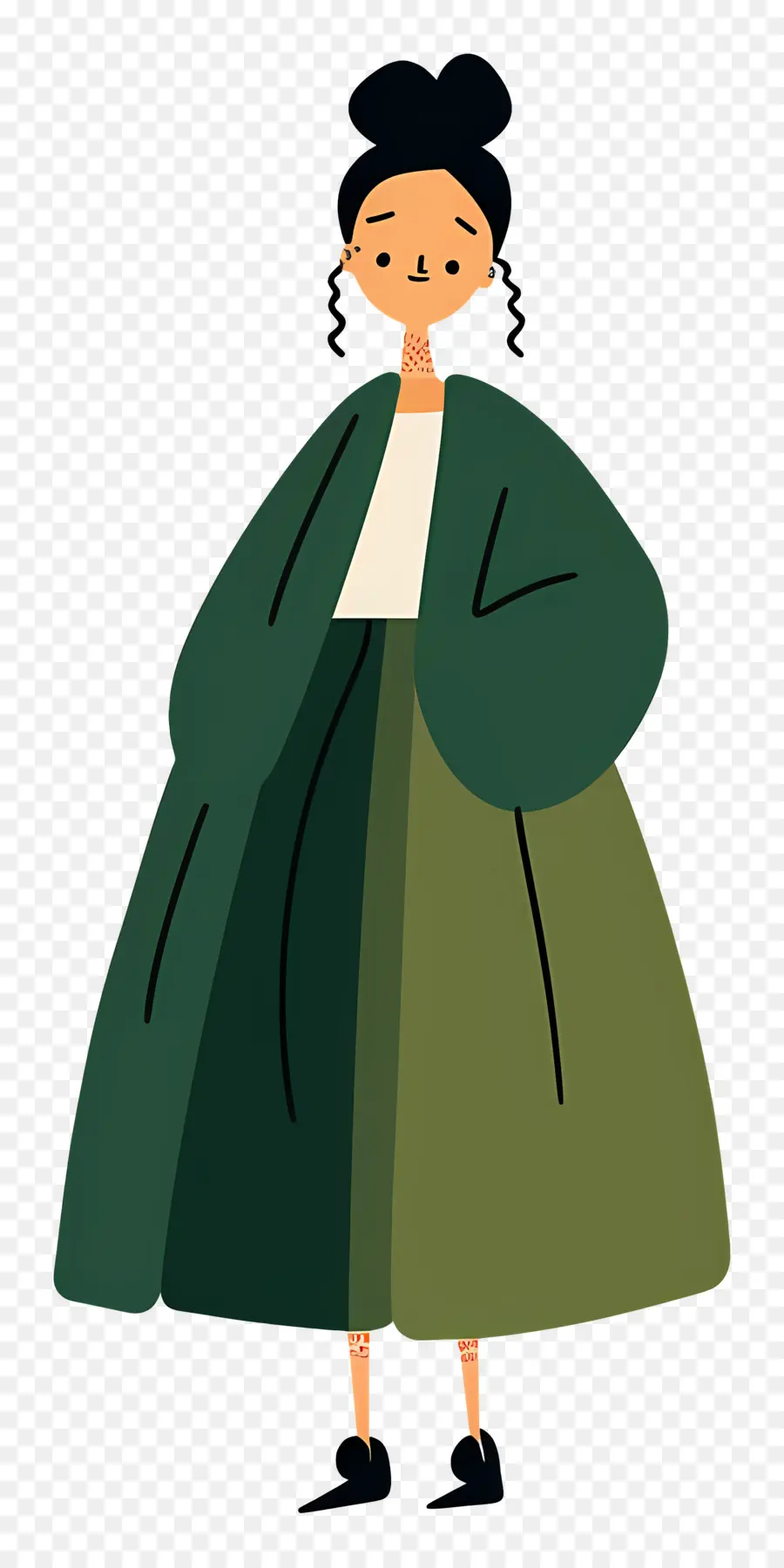 Mujer En Verde，Mujer En Abrigo Verde PNG