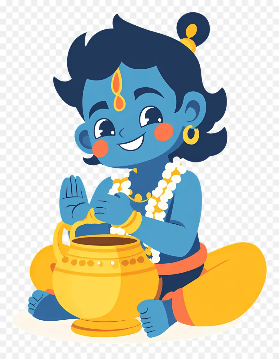 Krishna Janmashtami，Niño Azul PNG