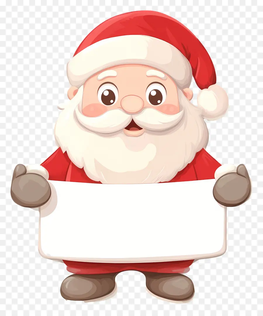 Papá Noel Sosteniendo Pancarta，Papá Noel PNG