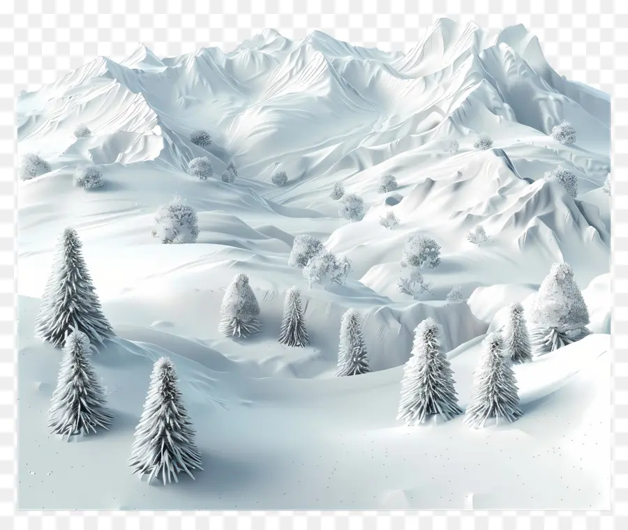 Paisaje Nevado，Invierno PNG