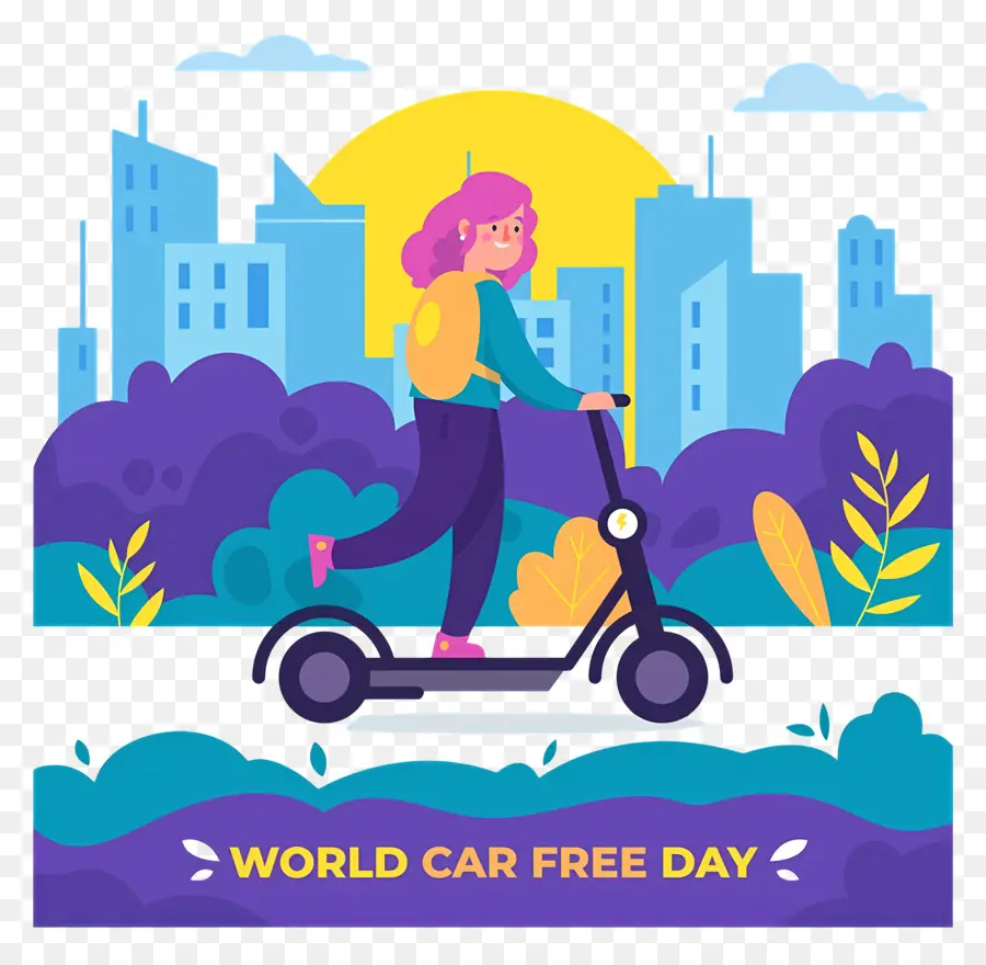 Día Mundial Sin Coches，Scooter PNG