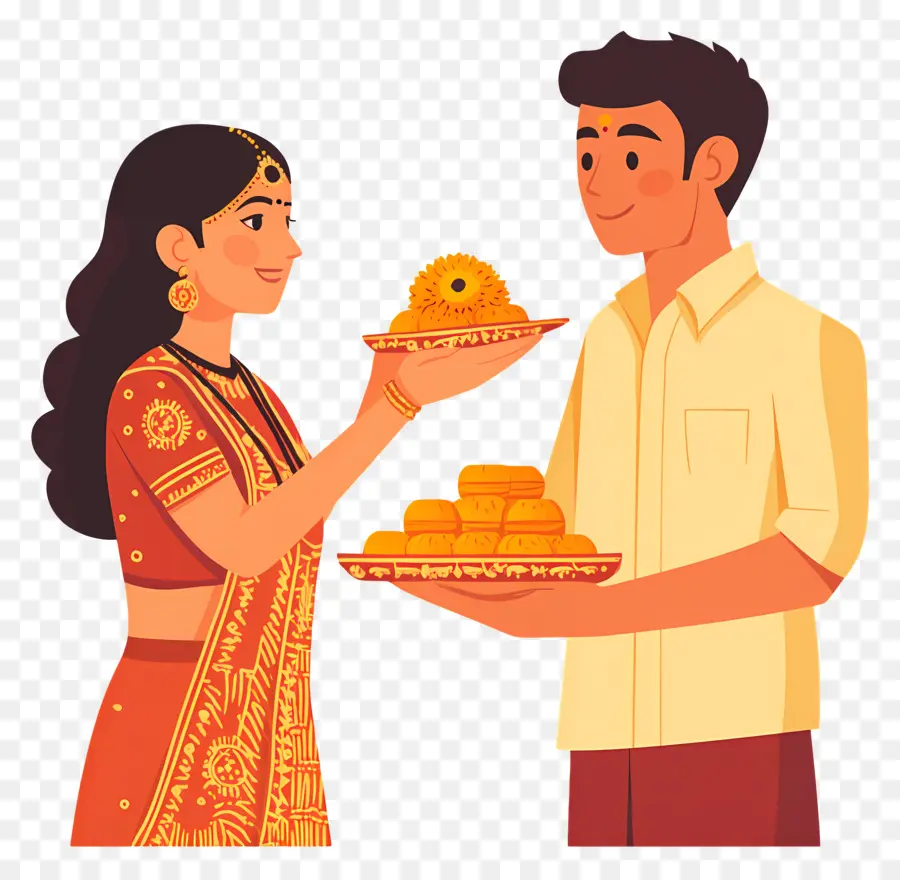 Feliz Raksha Bandhan，Pareja Tradicional PNG