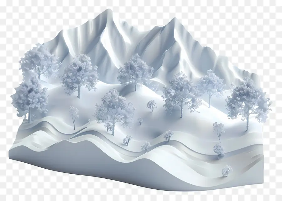 Paisaje Nevado，Invierno PNG