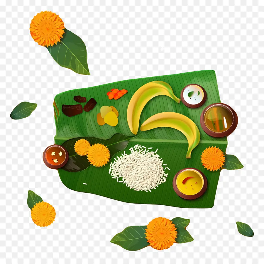 Feliz Onam，Harina De Hoja De Plátano PNG