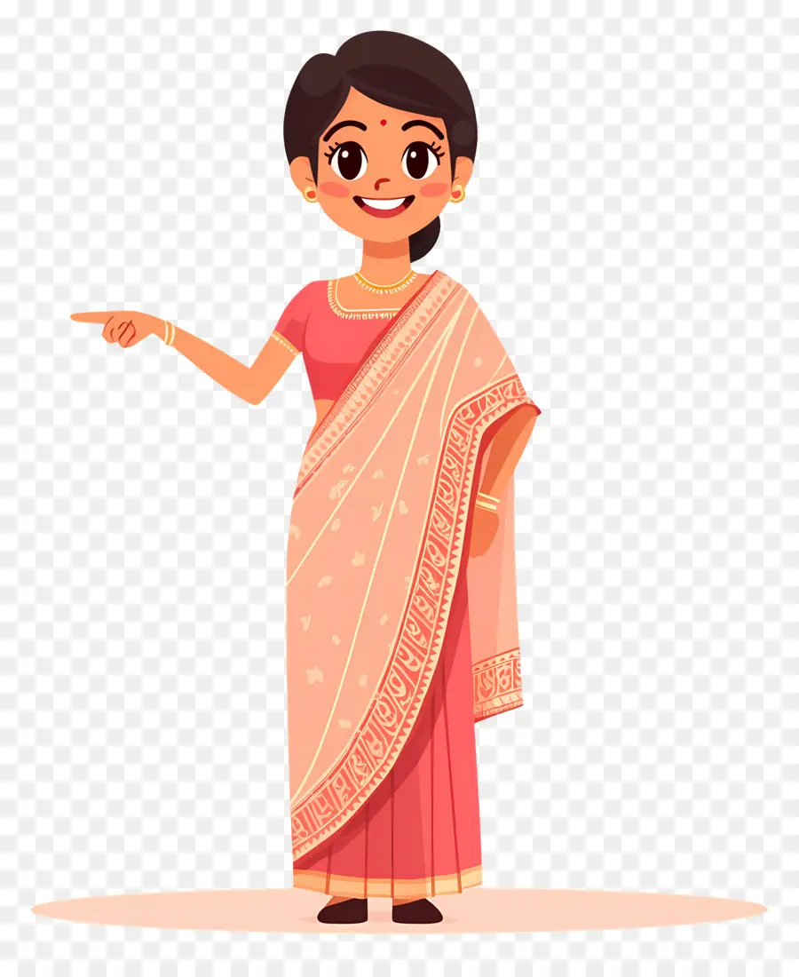 Sari Indio，Mujer En Traje Tradicional PNG