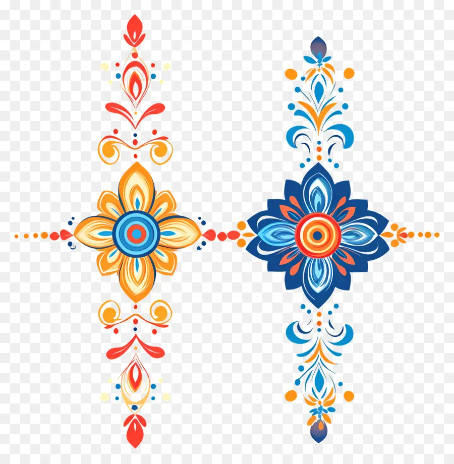 Feliz Raksha Bandhan，Diseño Floral PNG