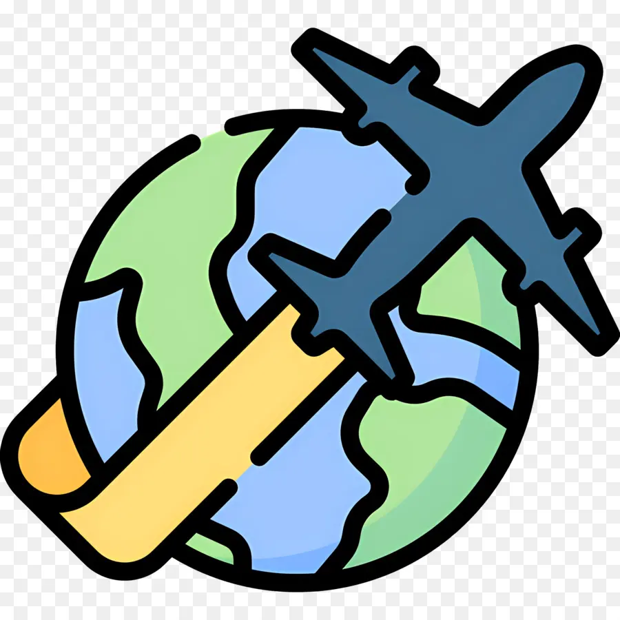 Viajar Por El Mundo，Avión Y Globo PNG