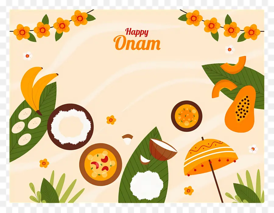 Feliz Onam，Ilustración Del Festival Onam PNG