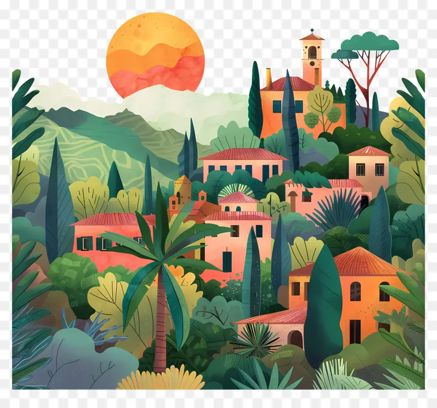 Italia Paisaje，Paisaje Del Pueblo PNG