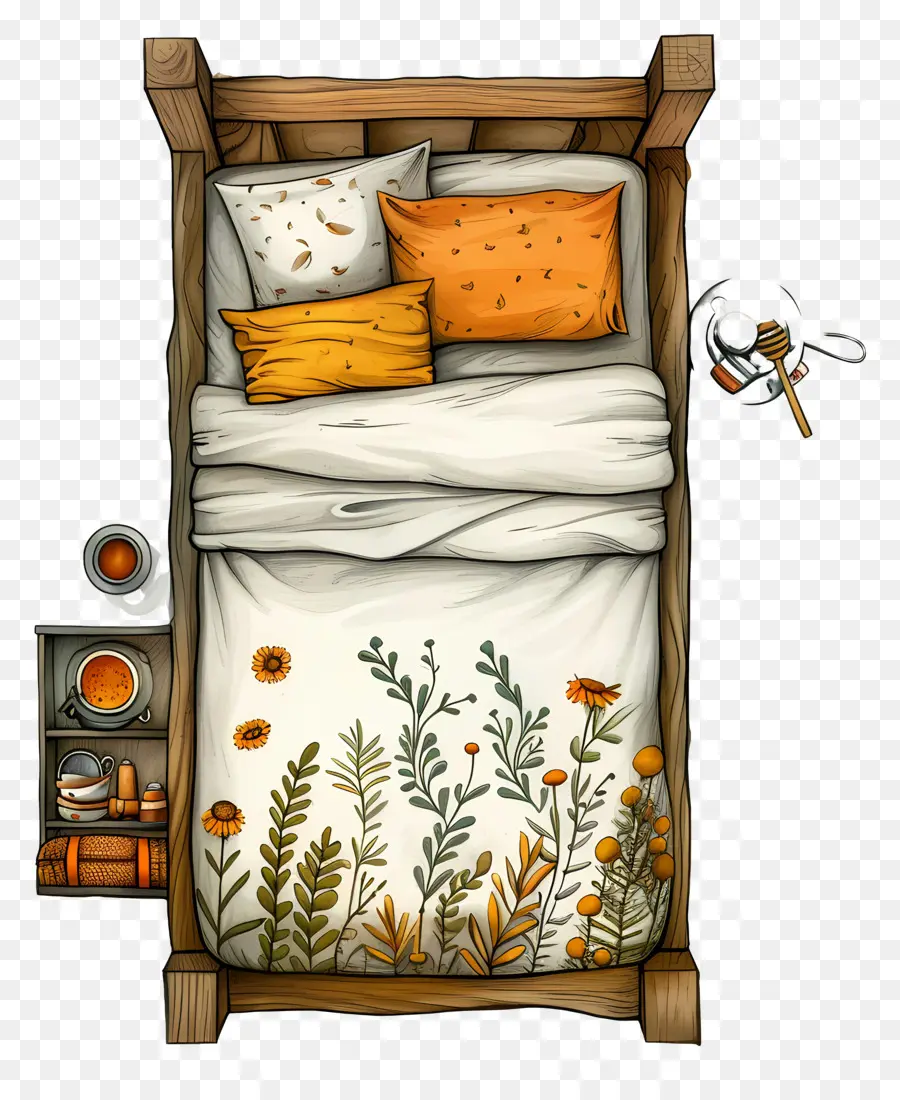 Vista Superior De La Cama，Cama Acogedora PNG