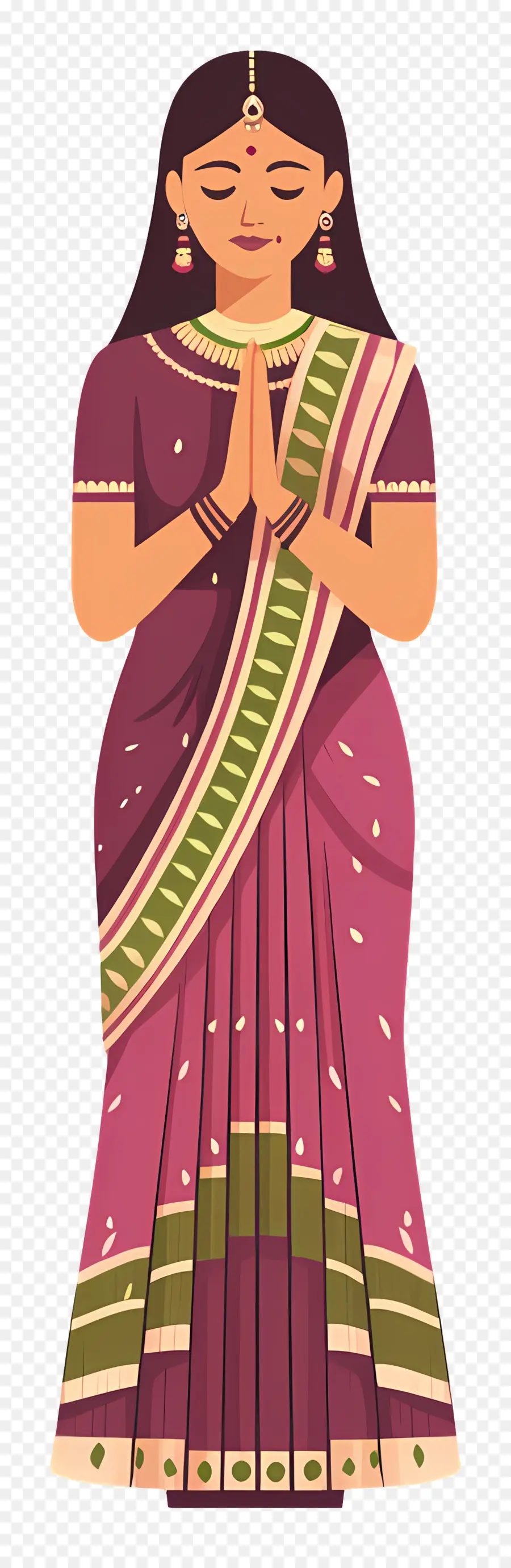 Sari Indio，Mujer En Traje Tradicional PNG