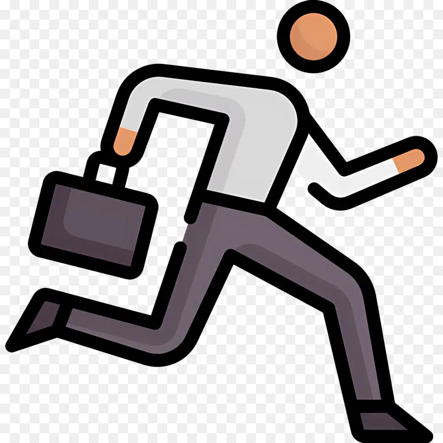 Empresario Corriendo，Persona Corriendo Con Maletín PNG