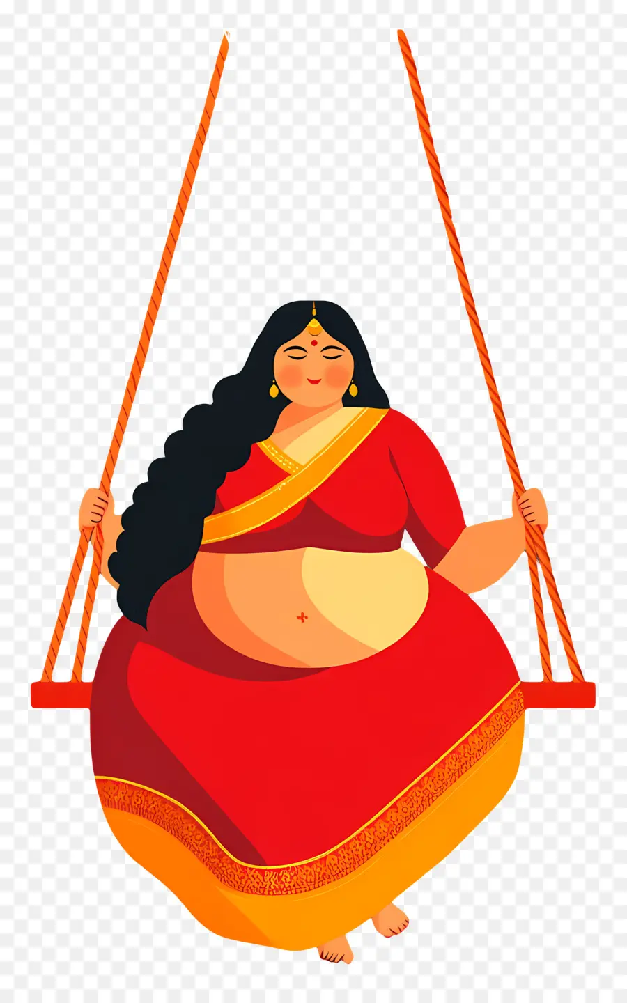 Festival Teej，Mujer En Columpio PNG