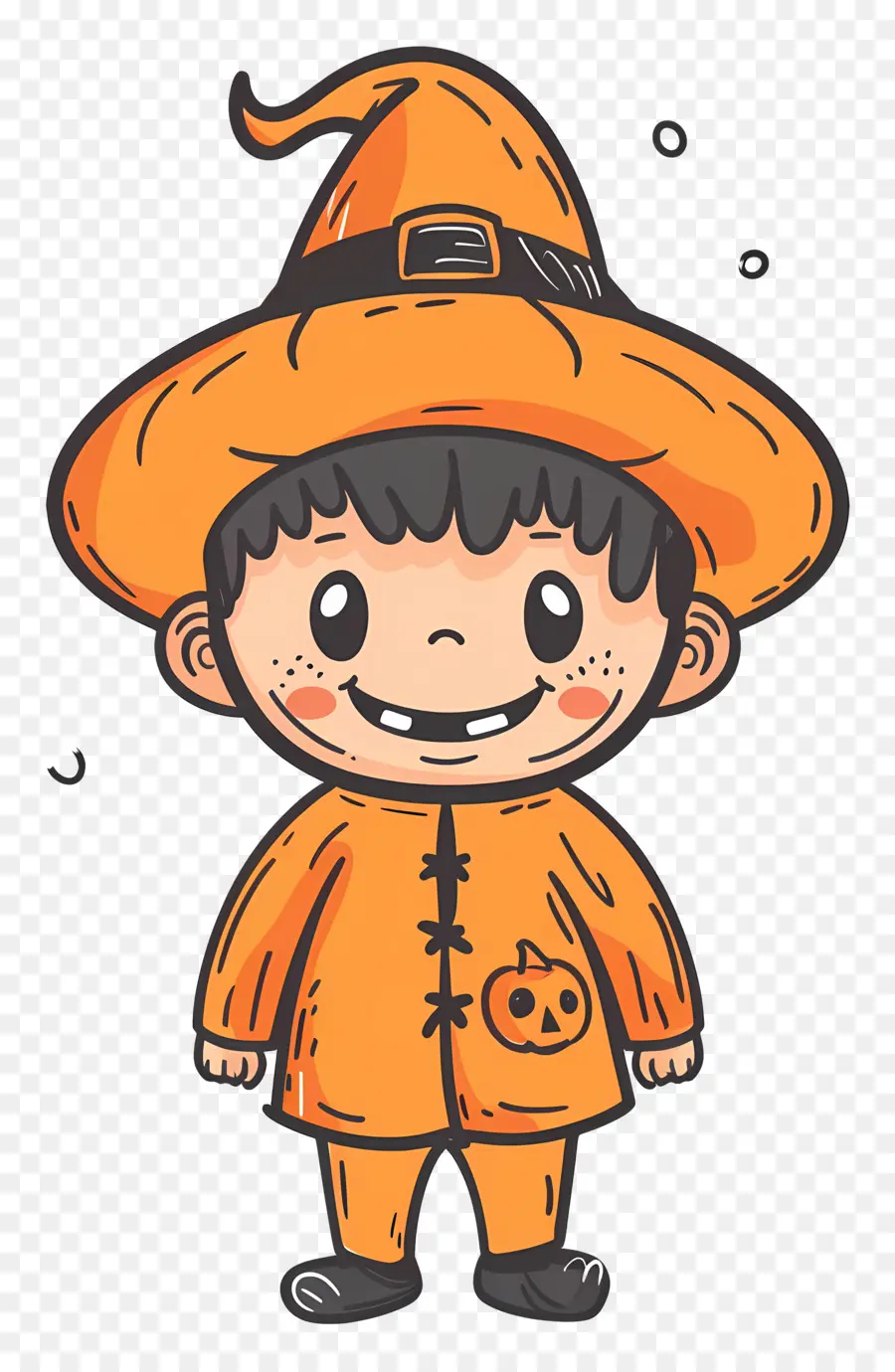 Disfraz De Halloween Para Niños，Chico Lindo Disfrazado De Bruja Naranja PNG