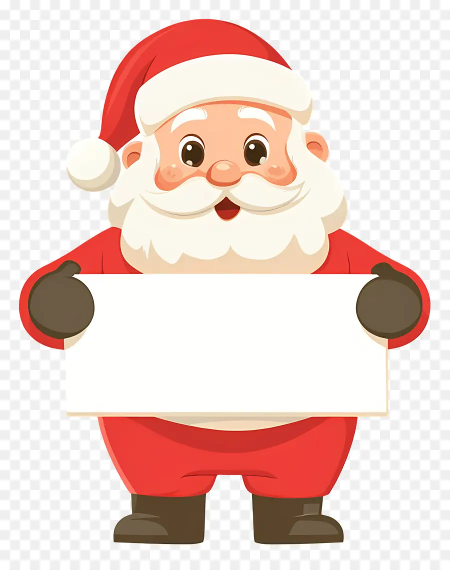 Papá Noel Sosteniendo Pancarta，Papá Noel PNG