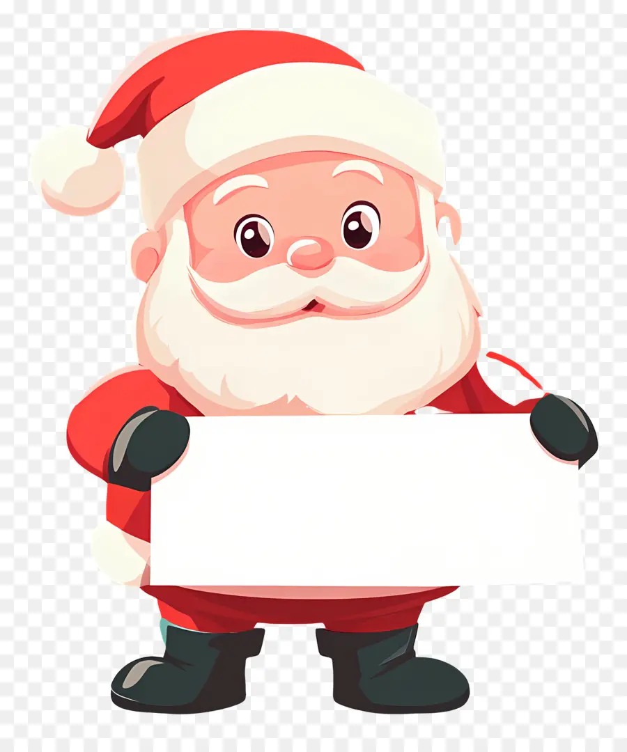 Papá Noel Sosteniendo Pancarta，Papá Noel PNG